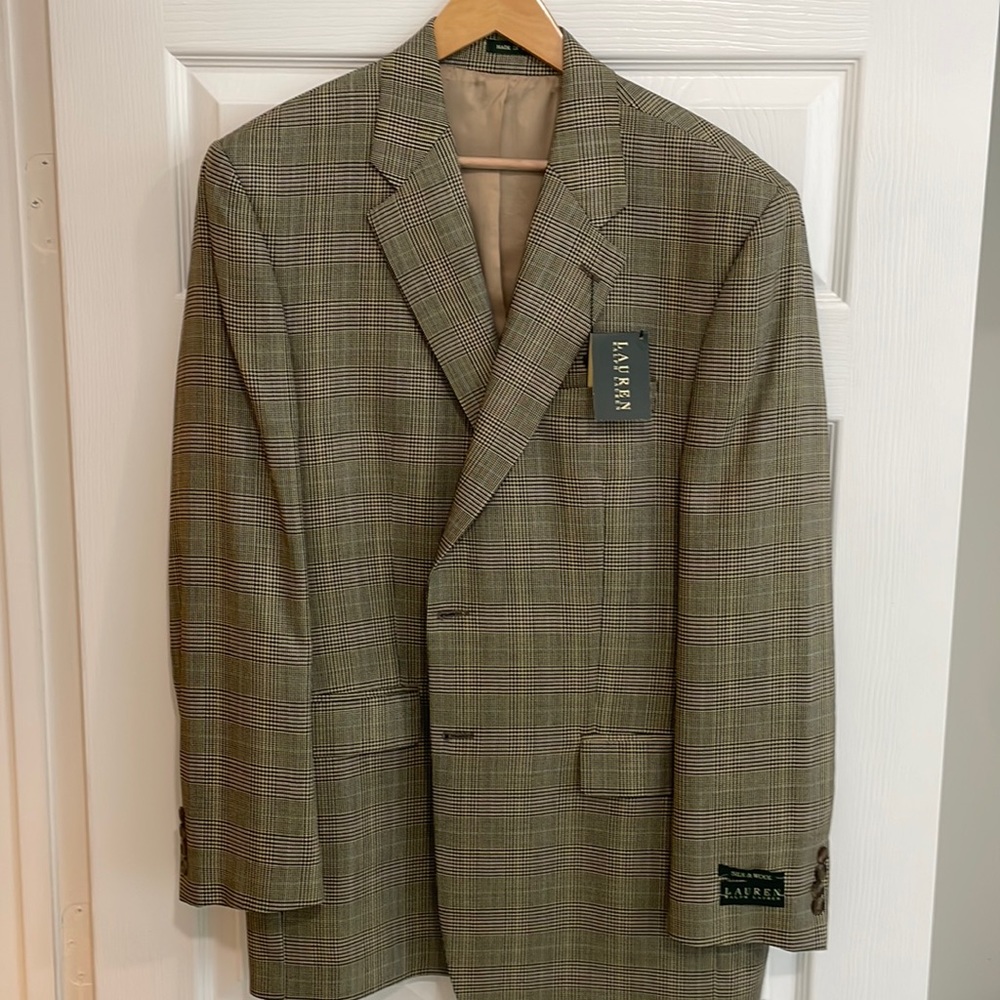 Polo by Ralph Lauren plaid blazer. Silk and wool 44 long. Holiday elegance